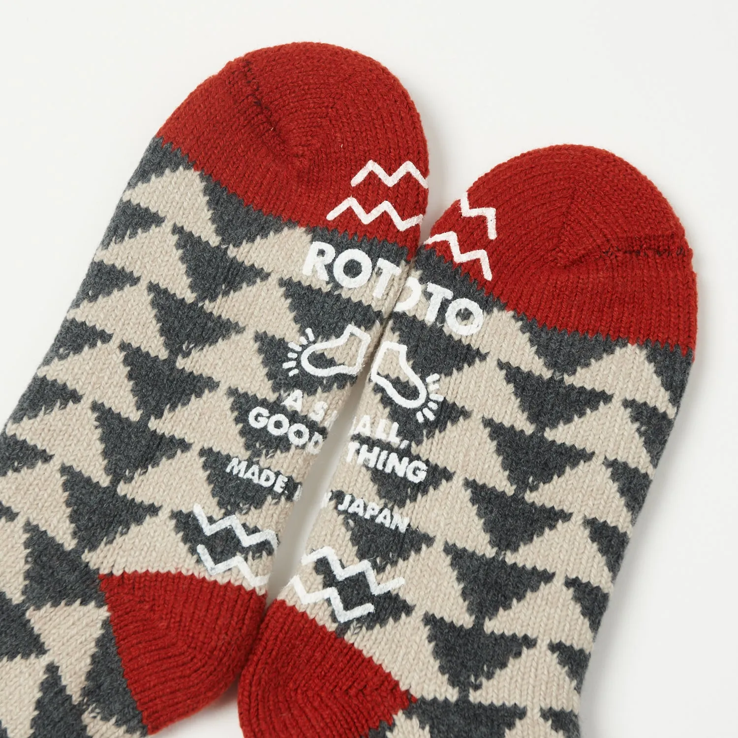 RoToTo Sankaku Comfy Room Sock - Charcoal/Red sold by Son of a Stag product image thumbnail 2