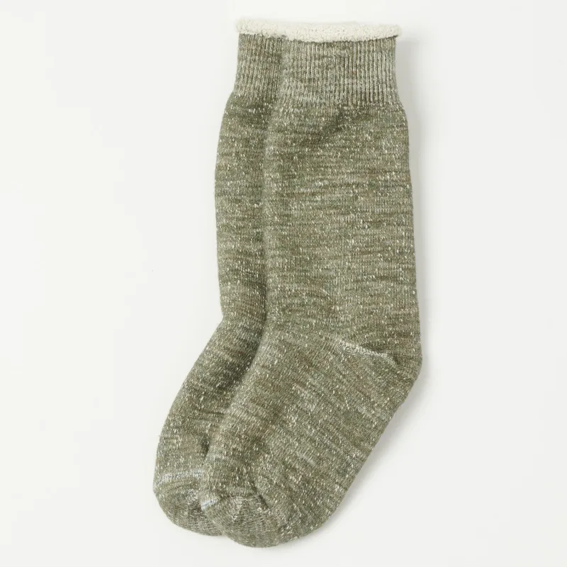 RoToTo Double Face Crew Sock - Army Green sold by Son of a Stag