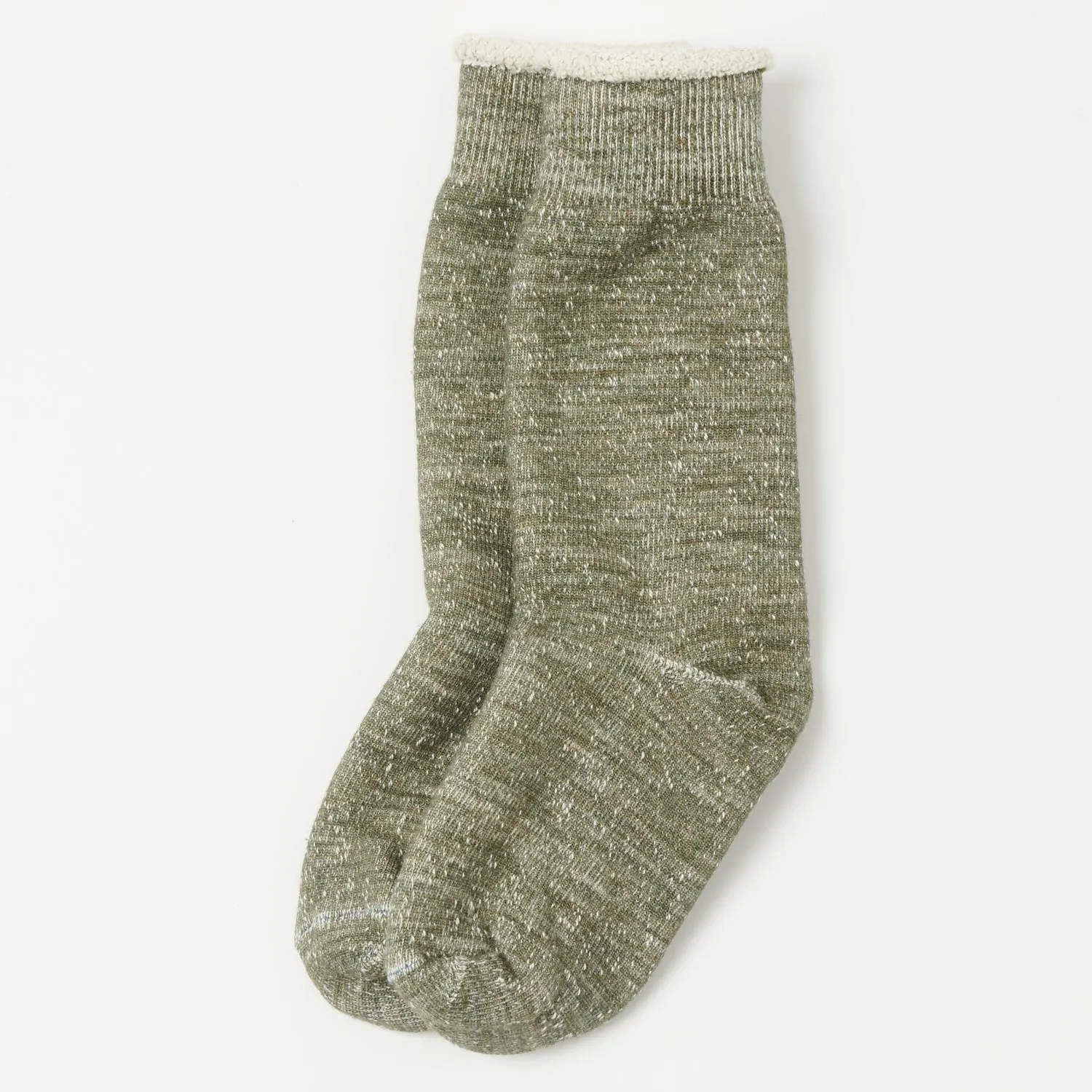 RoToTo Double Face Crew Sock - Army Green sold by Son of a Stag