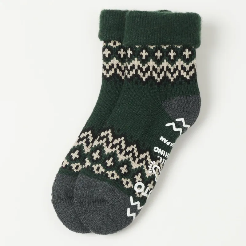 RoToTo Nordic Comfy Room Sock - Dark Green sold by Son of a Stag