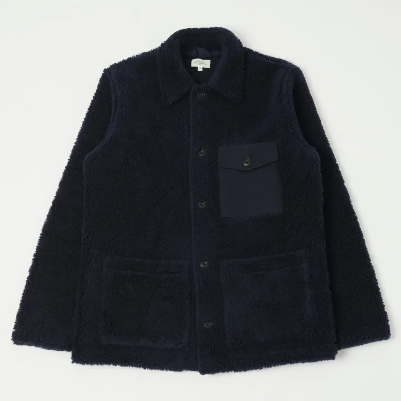Hartford 'Utility' Fleece Jacket - Navy sold by Son of a Stag
