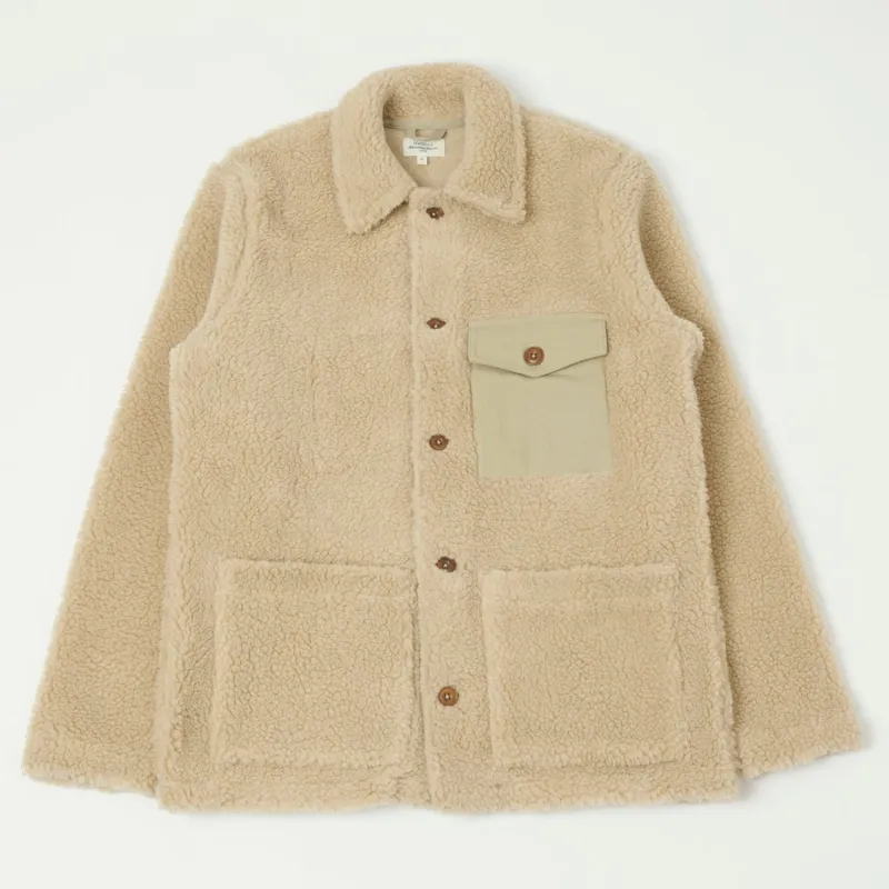 Hartford 'Utility' Fleece Jacket - Beige sold by Son of a Stag