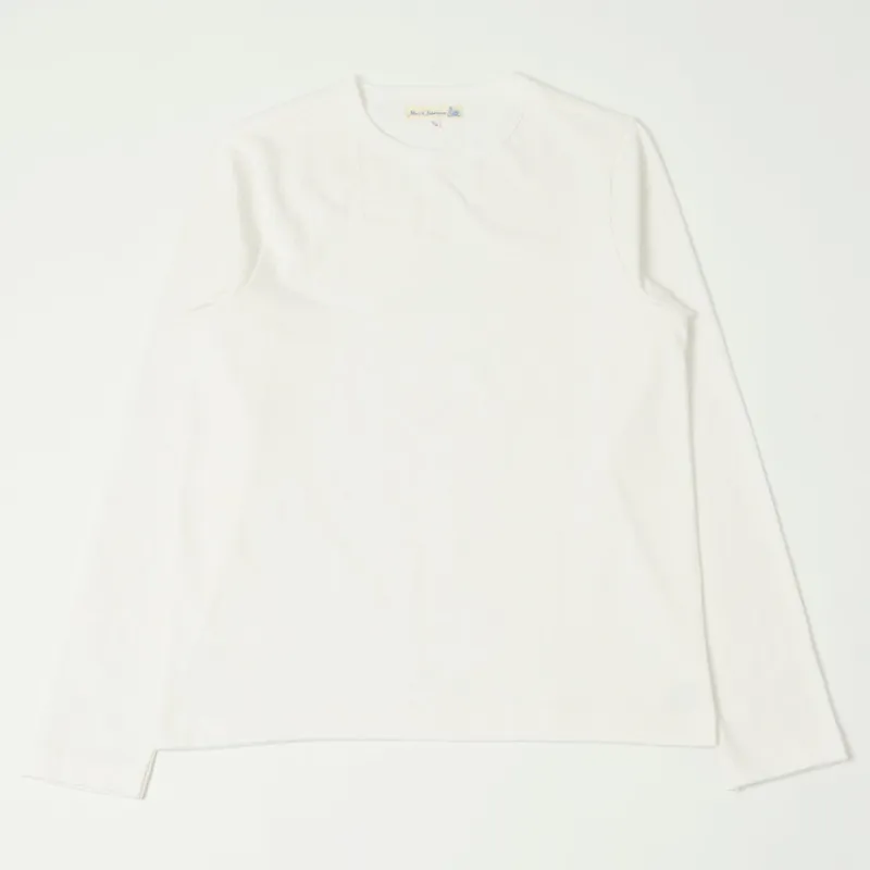 Merz b. Schwanen 2S18 Heavyweight Long Sleeve T-Shirt - White sold by Son of a Stag