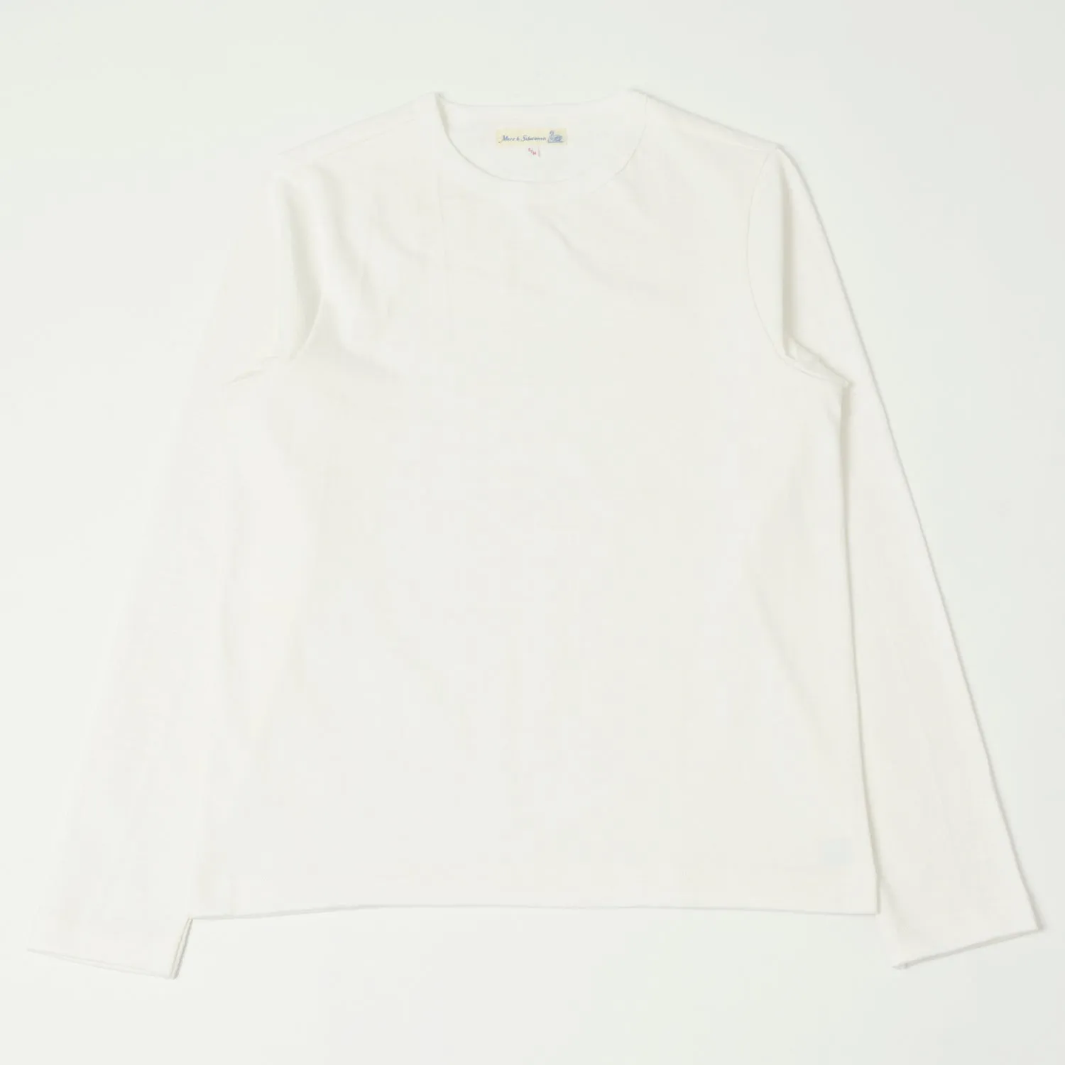 Merz b. Schwanen 2S18 Heavyweight Long Sleeve T-Shirt - White sold by Son of a Stag