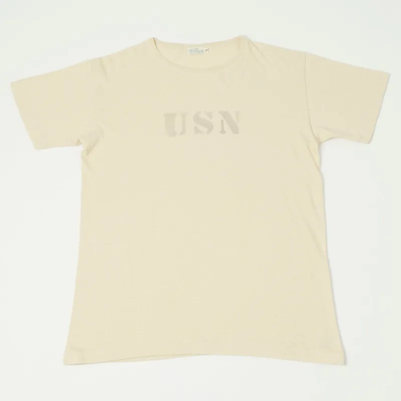 Warehouse & Co 4091 Duck Digger 'USN' Skivvy T-Shirt - Beige sold by Son of a Stag