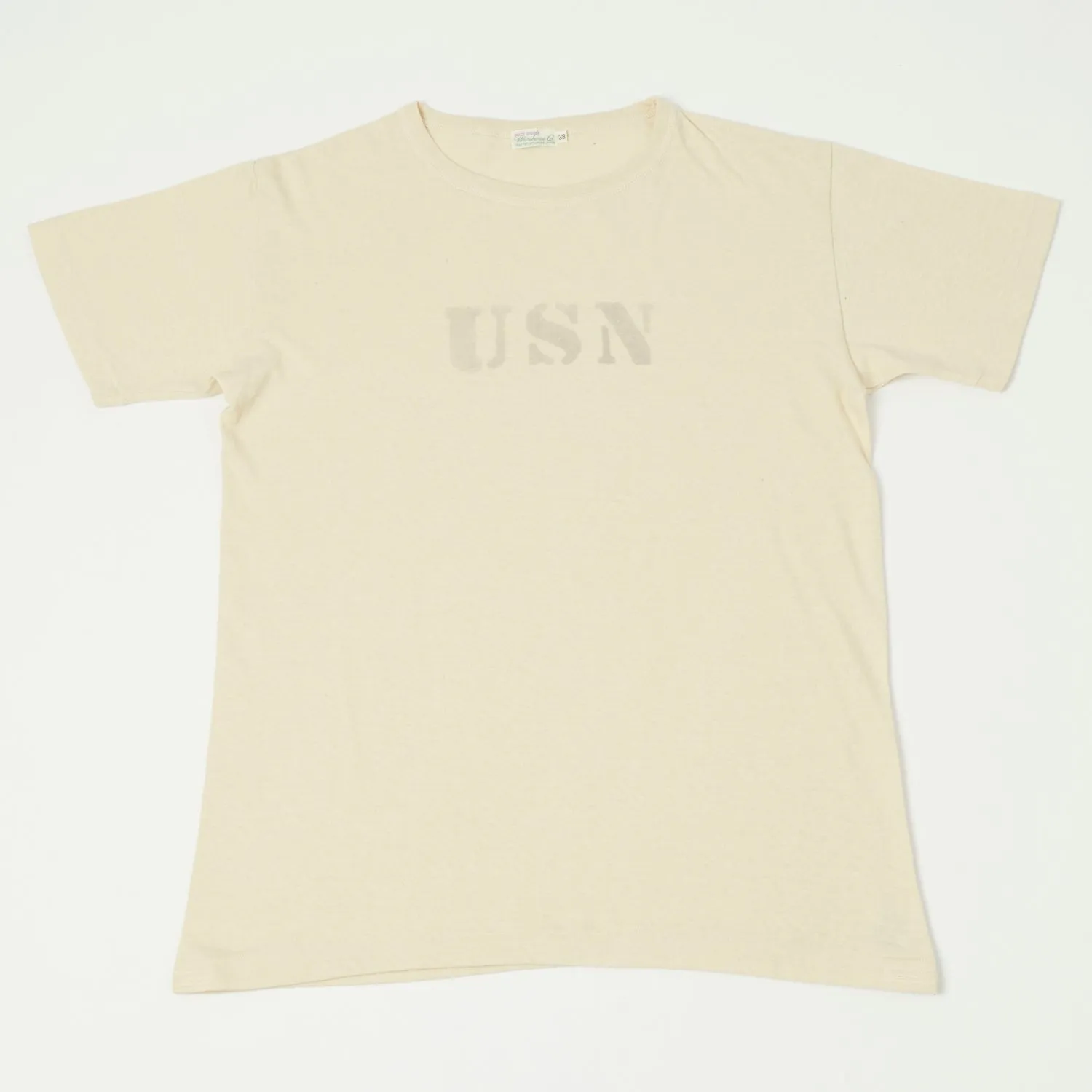 Warehouse & Co 4091 Duck Digger 'USN' Skivvy T-Shirt - Beige sold by Son of a Stag