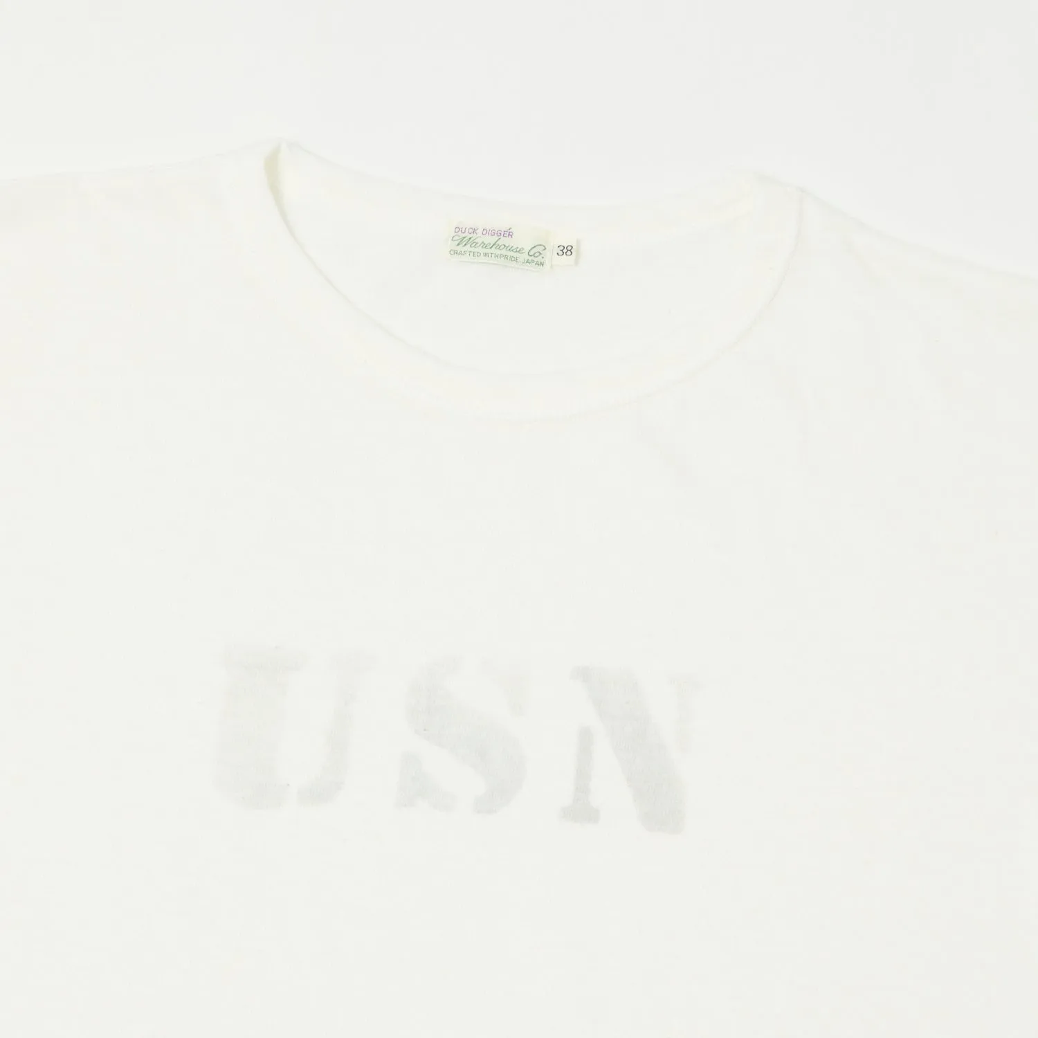 Warehouse & Co 4091 Duck Digger 'USN' Skivvy T-Shirt - Off White sold by Son of a Stag product image thumbnail 2