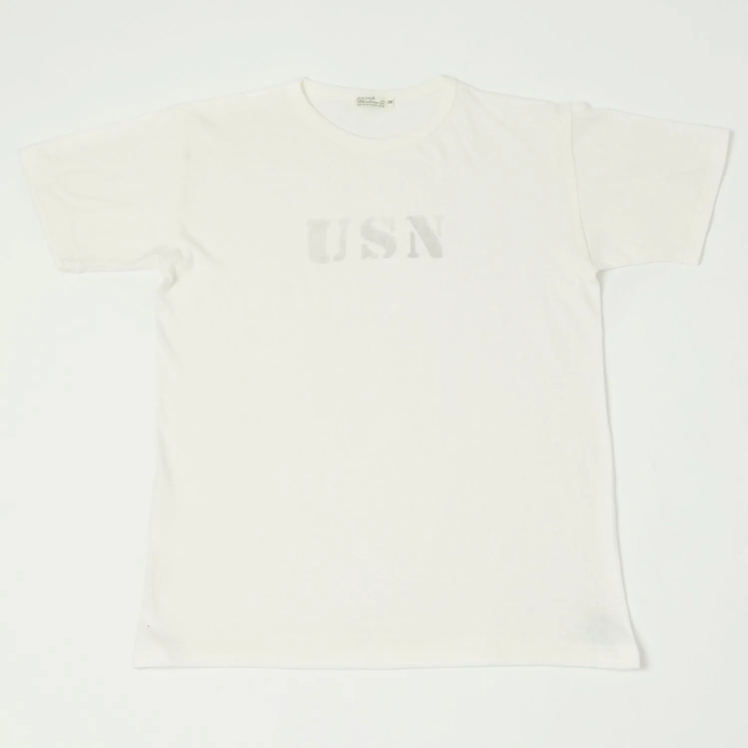 Warehouse & Co 4091 Duck Digger 'USN' Skivvy T-Shirt - Off White sold by Son of a Stag