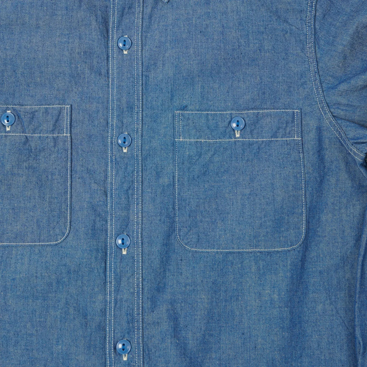 FULLCOUNT 4810 5oz Chambray Work Shirt - Mid Blue sold by Son of a Stag product image thumbnail 4