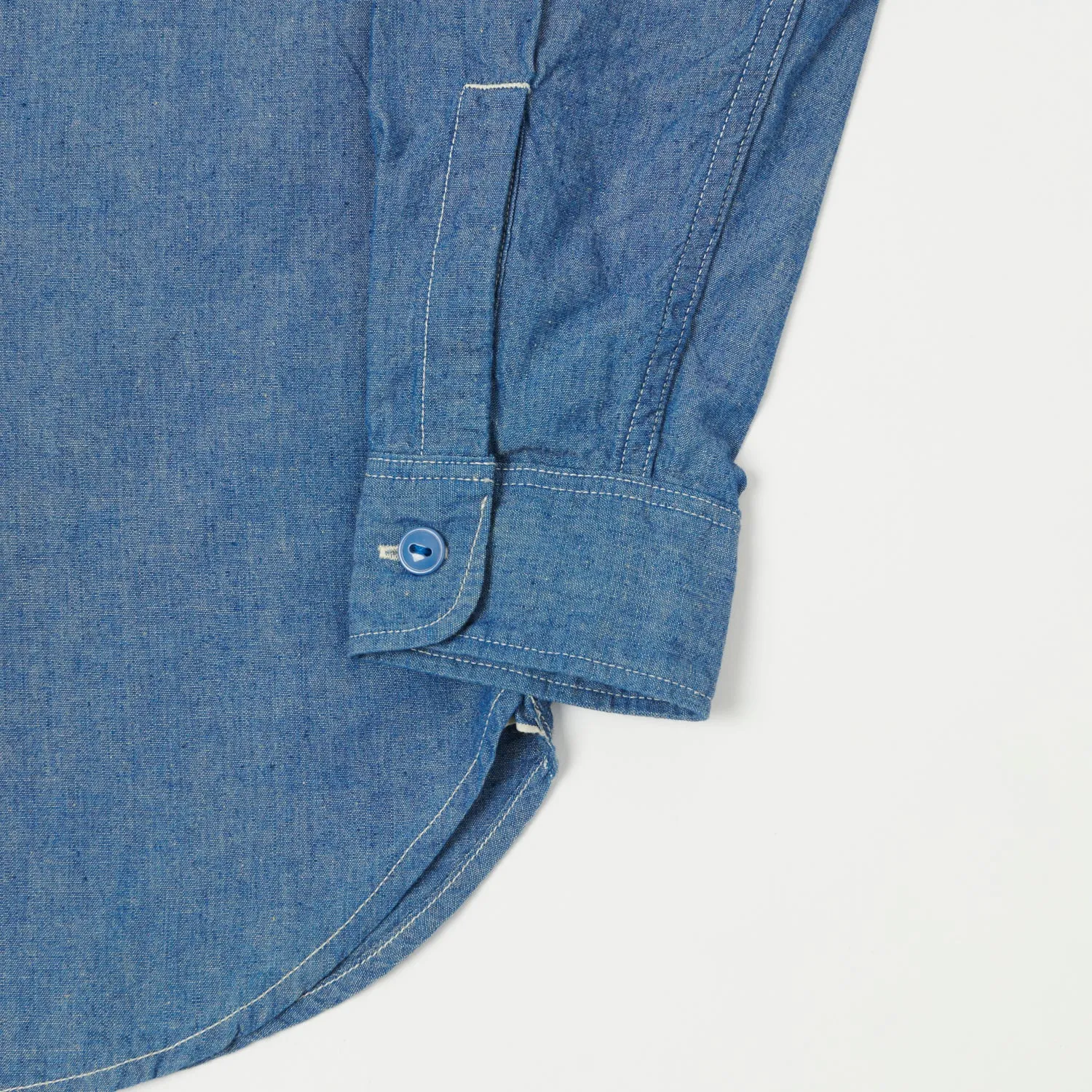 FULLCOUNT 4810 5oz Chambray Work Shirt - Mid Blue sold by Son of a Stag product image thumbnail 3