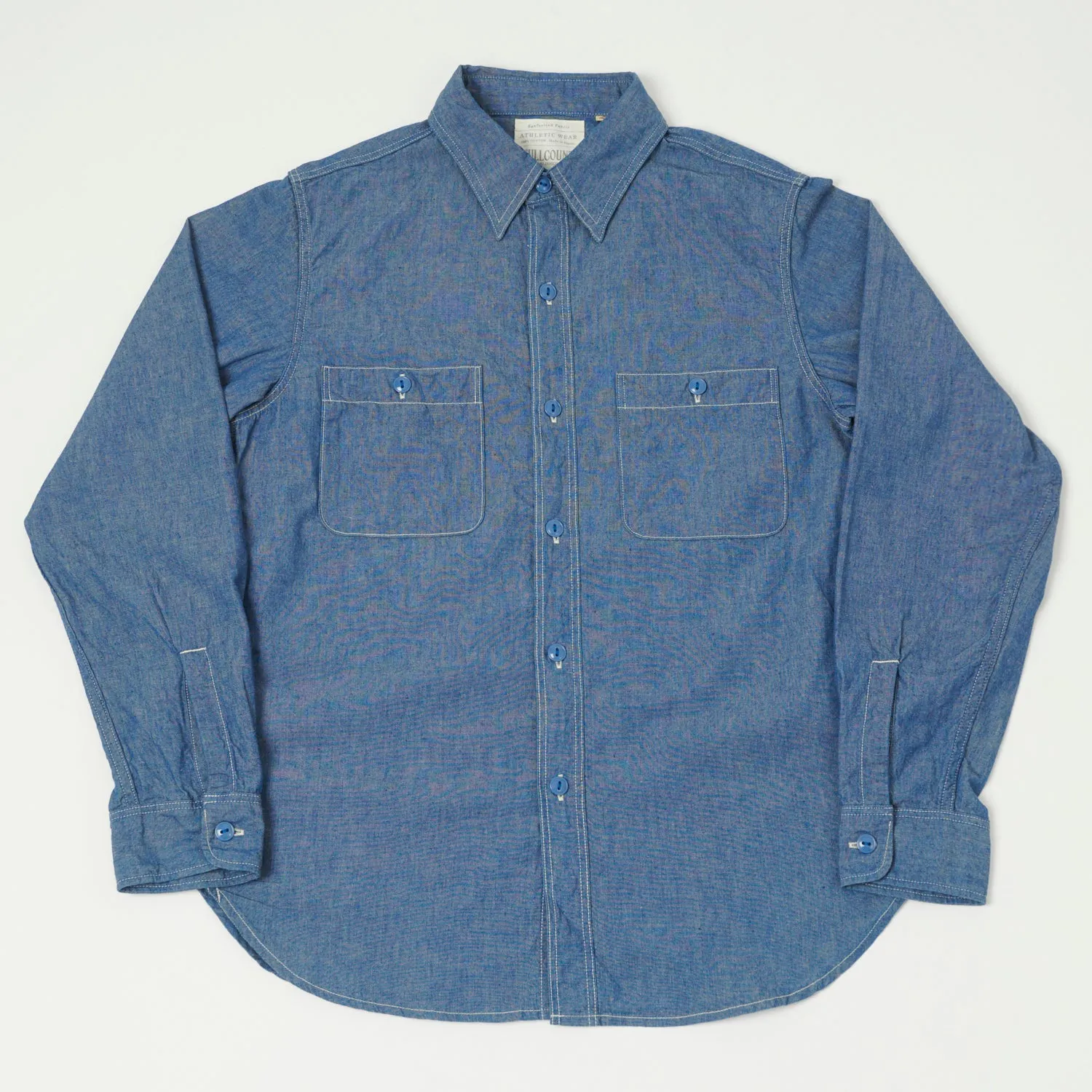 FULLCOUNT 4810 5oz Chambray Work Shirt - Mid Blue sold by Son of a Stag