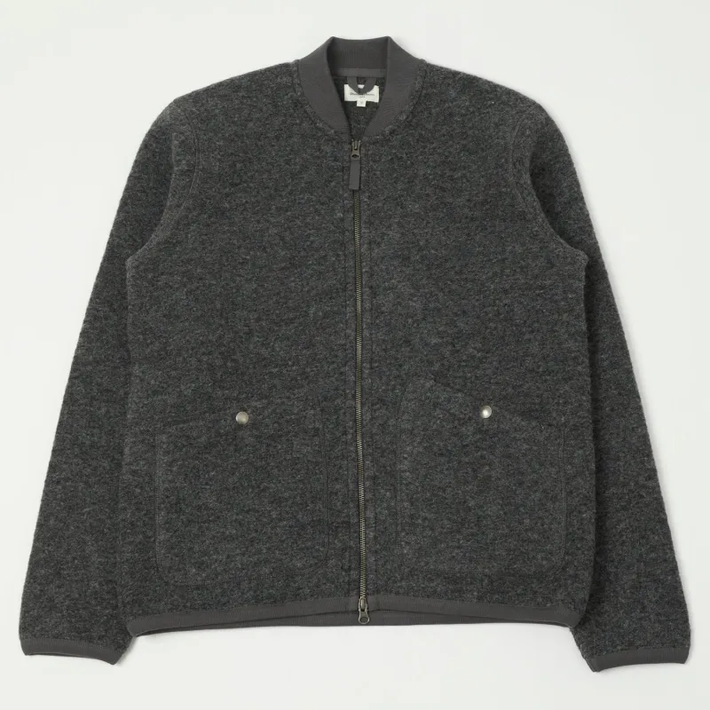 Hartford 'David' Knitted Wool Jacket - Charcoal sold by Son of a Stag