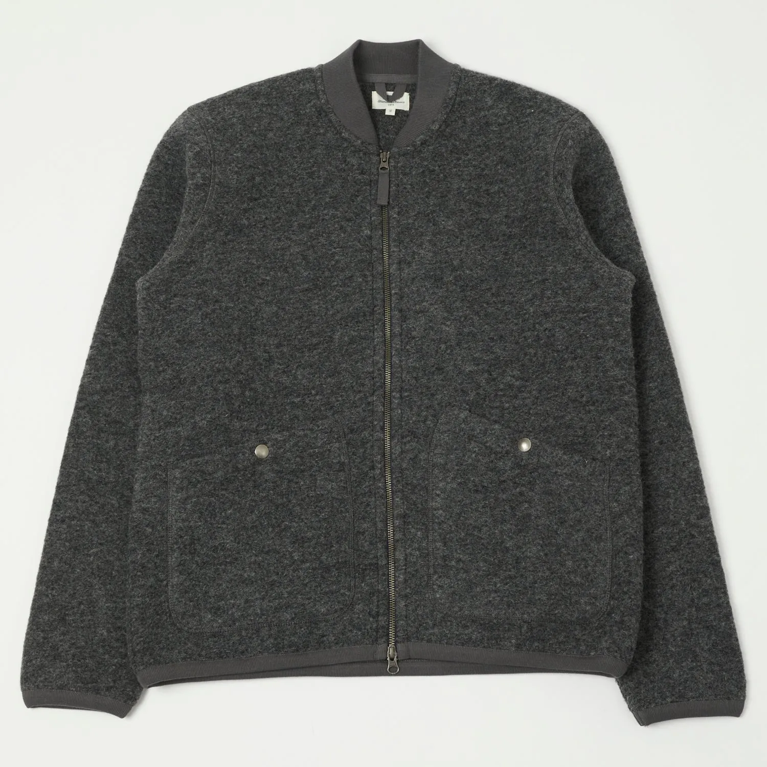Hartford 'David' Knitted Wool Jacket - Charcoal sold by Son of a Stag