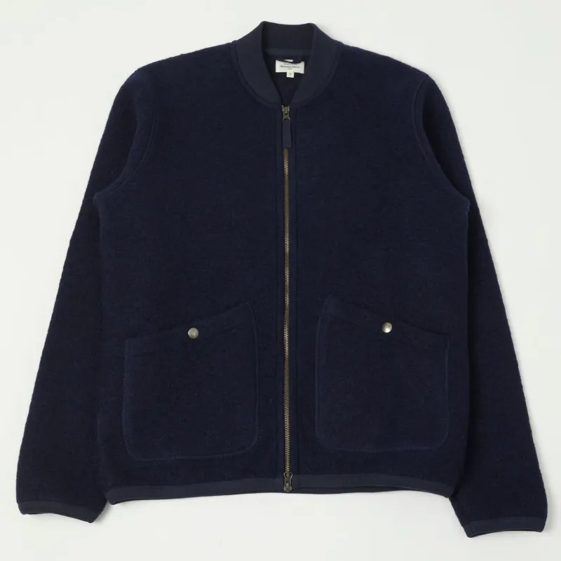 Hartford 'David' Knitted Wool Jacket - Navy sold by Son of a Stag