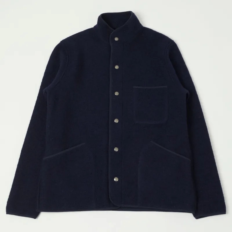 Hartford 'Jason' Knitted Wool Jacket - Navy sold by Son of a Stag
