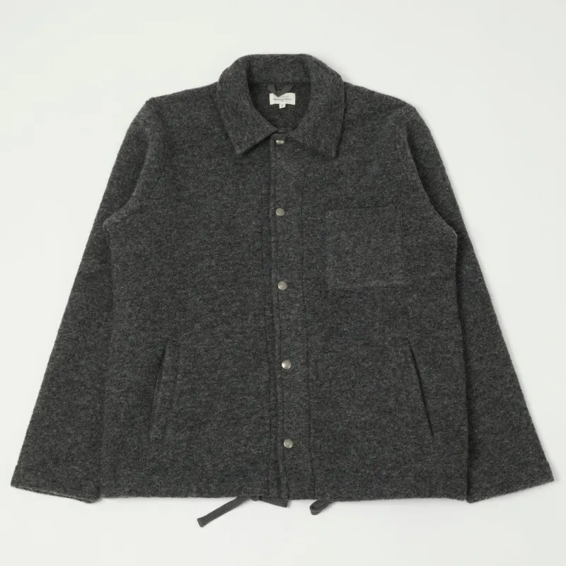 Hartford 'Duane' Knitted Wool Jacket - Charcoal sold by Son of a Stag