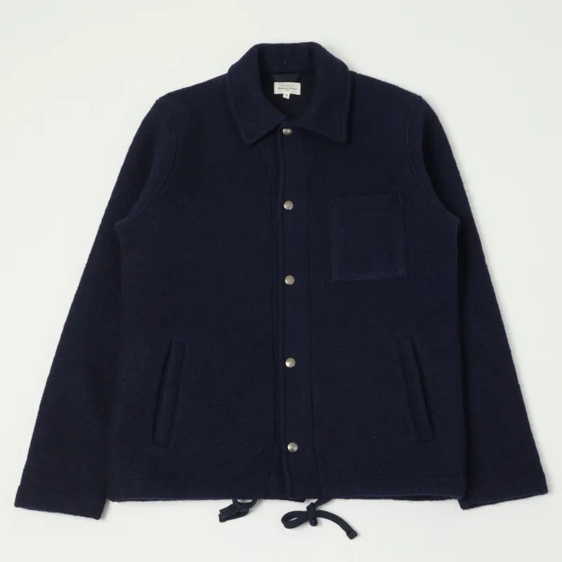 Hartford 'Duane' Knitted Wool Jacket - Navy sold by Son of a Stag