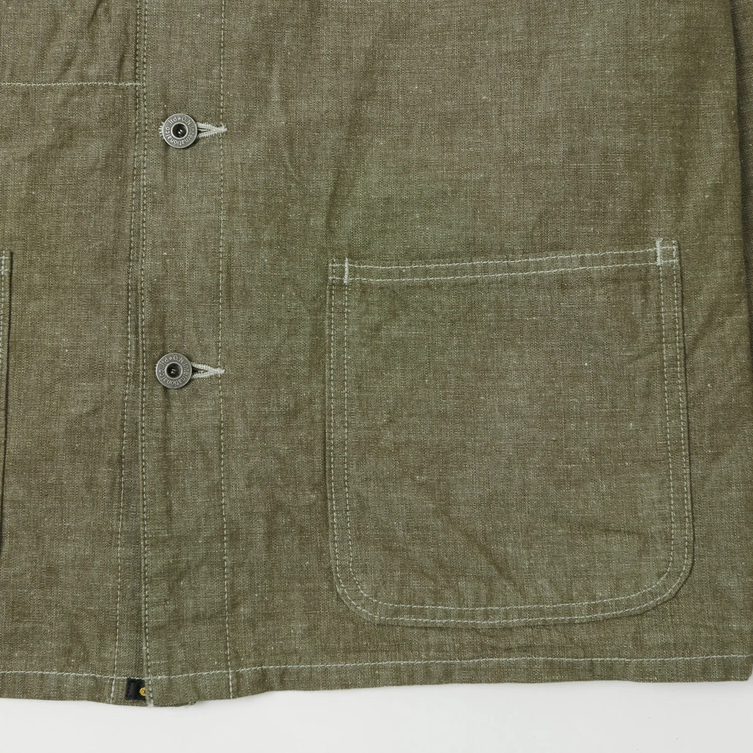 ONI Denim 03101-HCKOL 8.3oz Heavy Chambray Coverall Jacket - Khaki Olive One Wash sold by Son of a Stag product image thumbnail 3