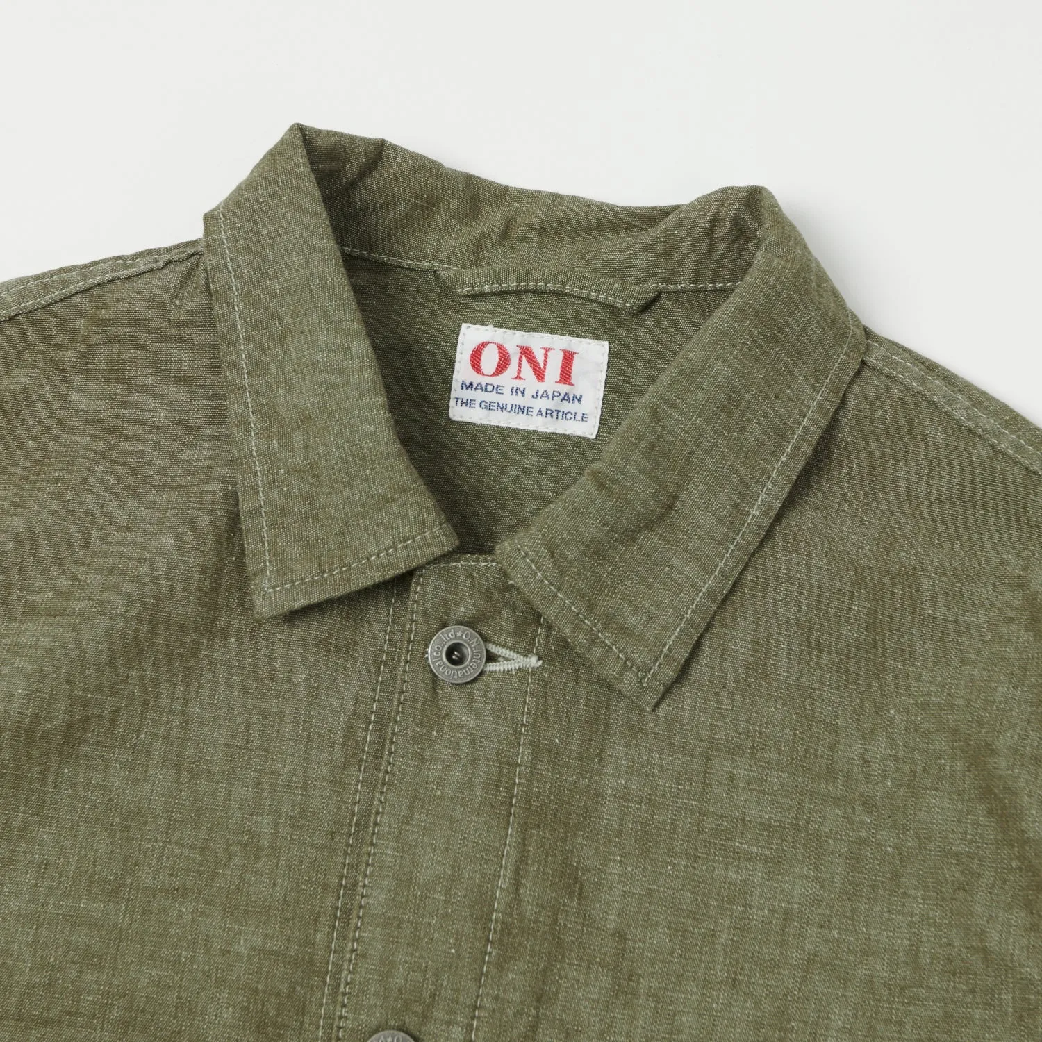 ONI Denim 03101-HCKOL 8.3oz Heavy Chambray Coverall Jacket - Khaki Olive One Wash sold by Son of a Stag product image thumbnail 2
