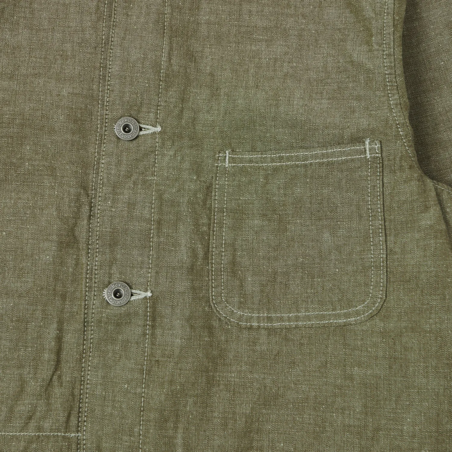 ONI Denim 03101-HCKOL 8.3oz Heavy Chambray Coverall Jacket - Khaki Olive One Wash sold by Son of a Stag product image thumbnail 4