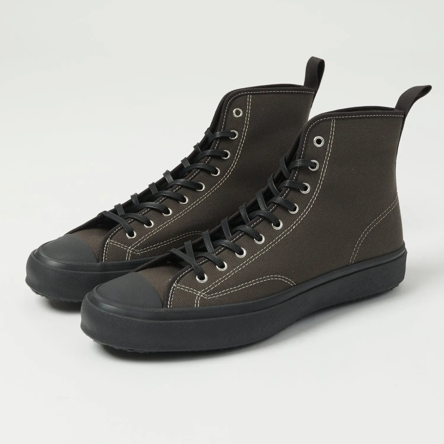 Moonstar 'Hibasket' Rubber Sole Hi-Top Sneaker - Charcoal sold by Son of a Stag