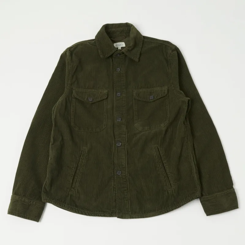 Hartford 'Joyce' Corduroy Work Shirt - Army sold by Son of a Stag