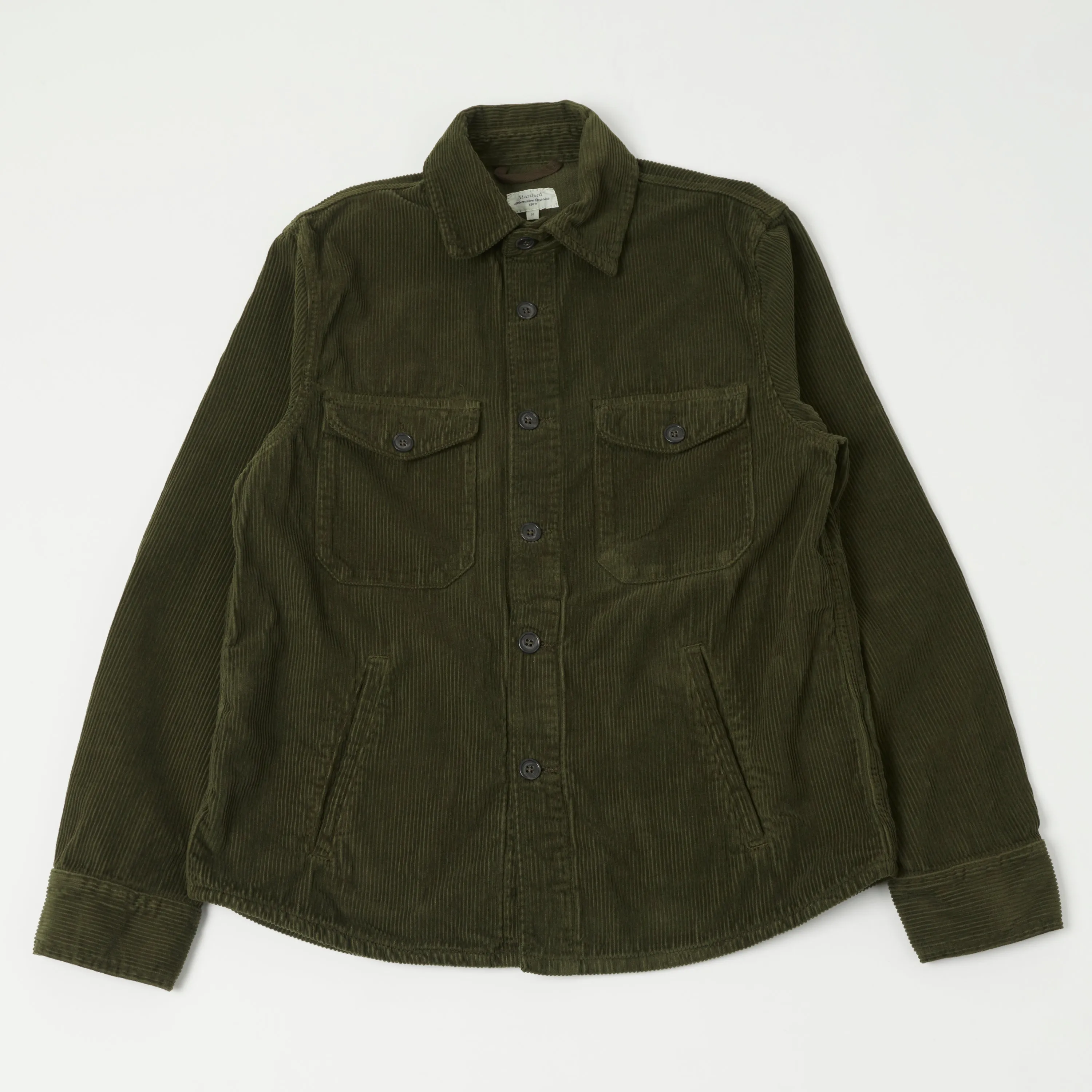 Hartford 'Joyce' Corduroy Work Shirt - Army sold by Son of a Stag