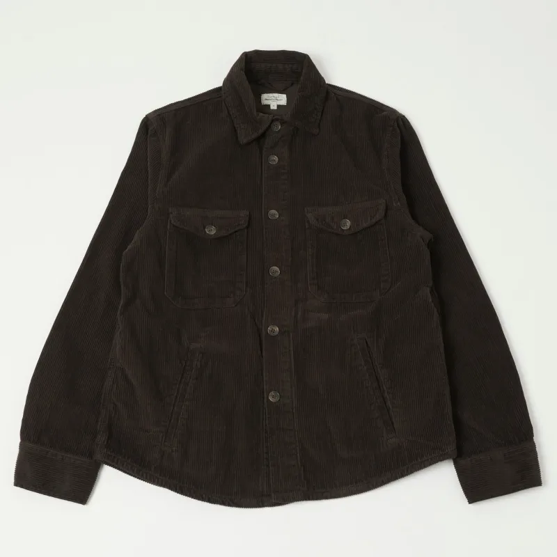 Hartford 'Joyce' Corduroy Work Shirt - Chocolate sold by Son of a Stag