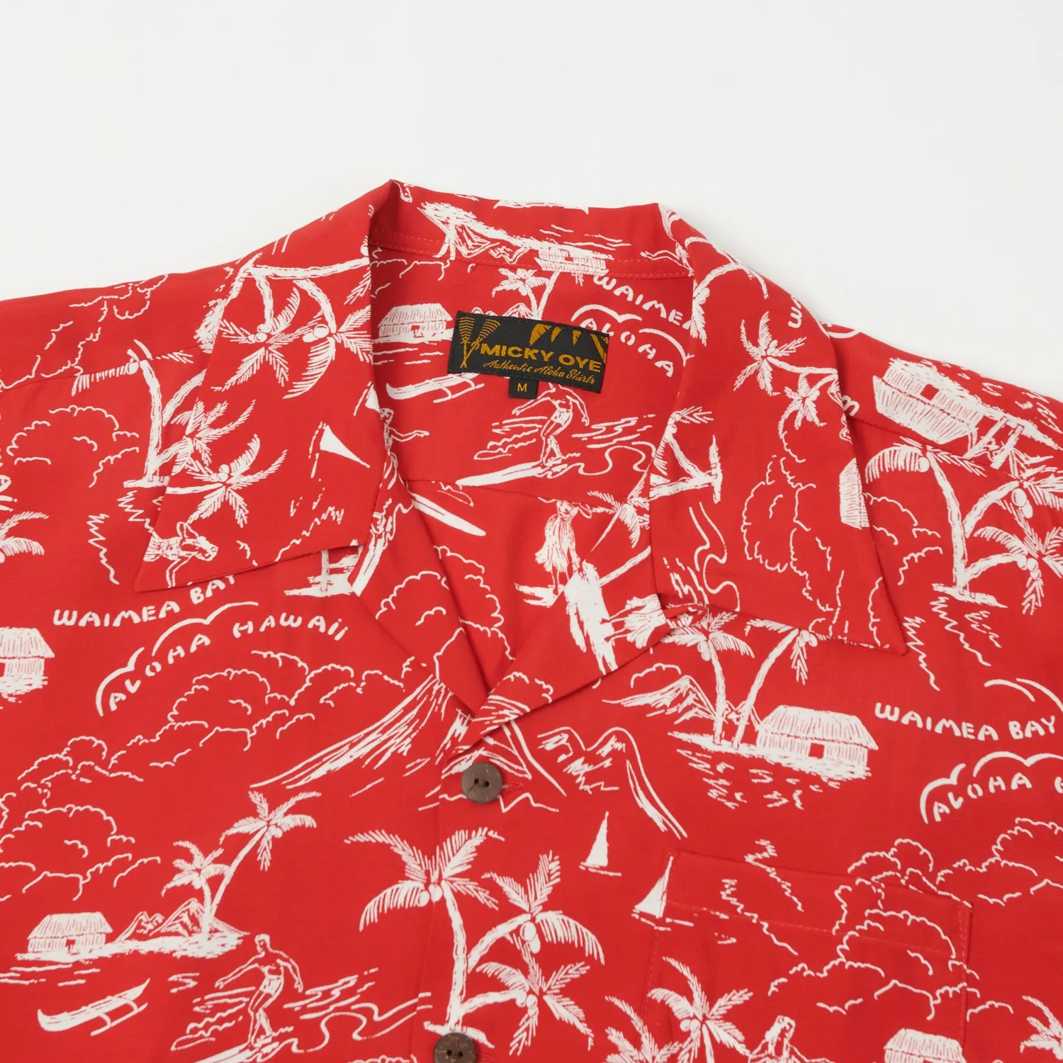 Micky Oye 'Waimea Bay' Aloha Shirt - Red sold by Son of a Stag product image thumbnail 2