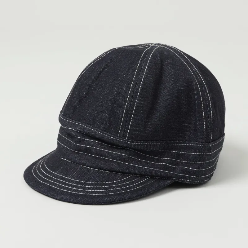 Freewheelers & Co Union Special Overalls 'Guthrie' 10oz Denim Cap - Indigo sold by Son of a Stag