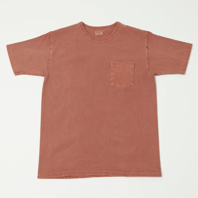 Dubbleworks Heavy Fabric Pigment Dye Pocket Tee - Brick Red sold by Son of a Stag