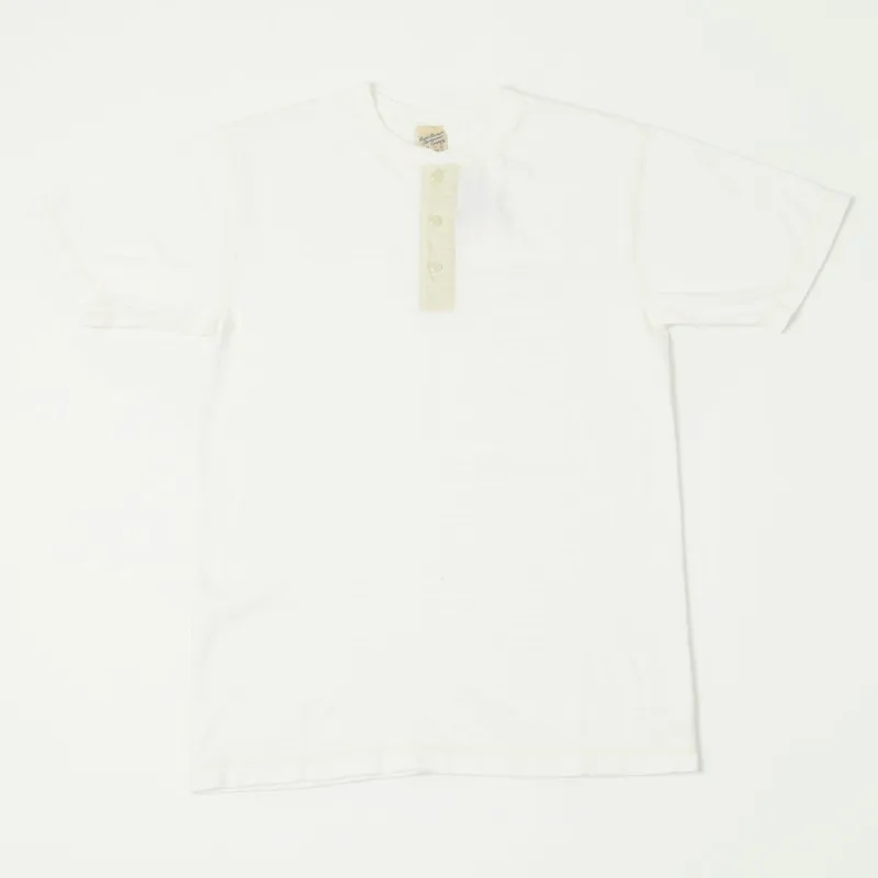 Buzz Rickson's Slub Henley T-Shirt - White sold by Son of a Stag