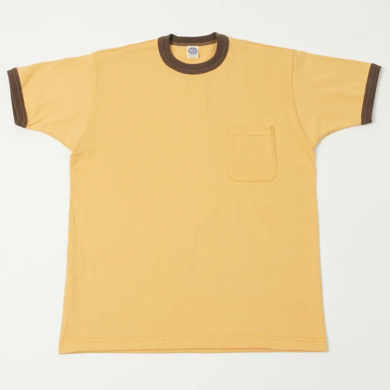 TOYS McCOY Ringer Pocket T-Shirt - Yellow/Charcoal sold by Son of a Stag