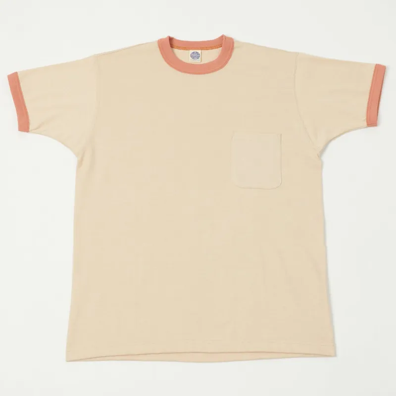 TOYS McCOY Ringer Pocket T-Shirt - Beige/Carrot sold by Son of a Stag