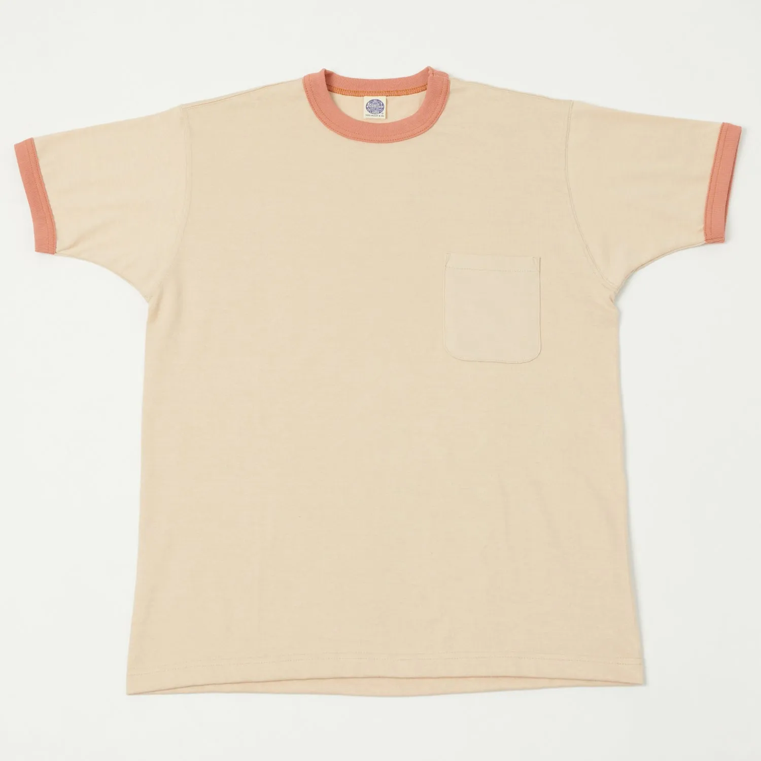 TOYS McCOY Ringer Pocket T-Shirt - Beige/Carrot sold by Son of a Stag