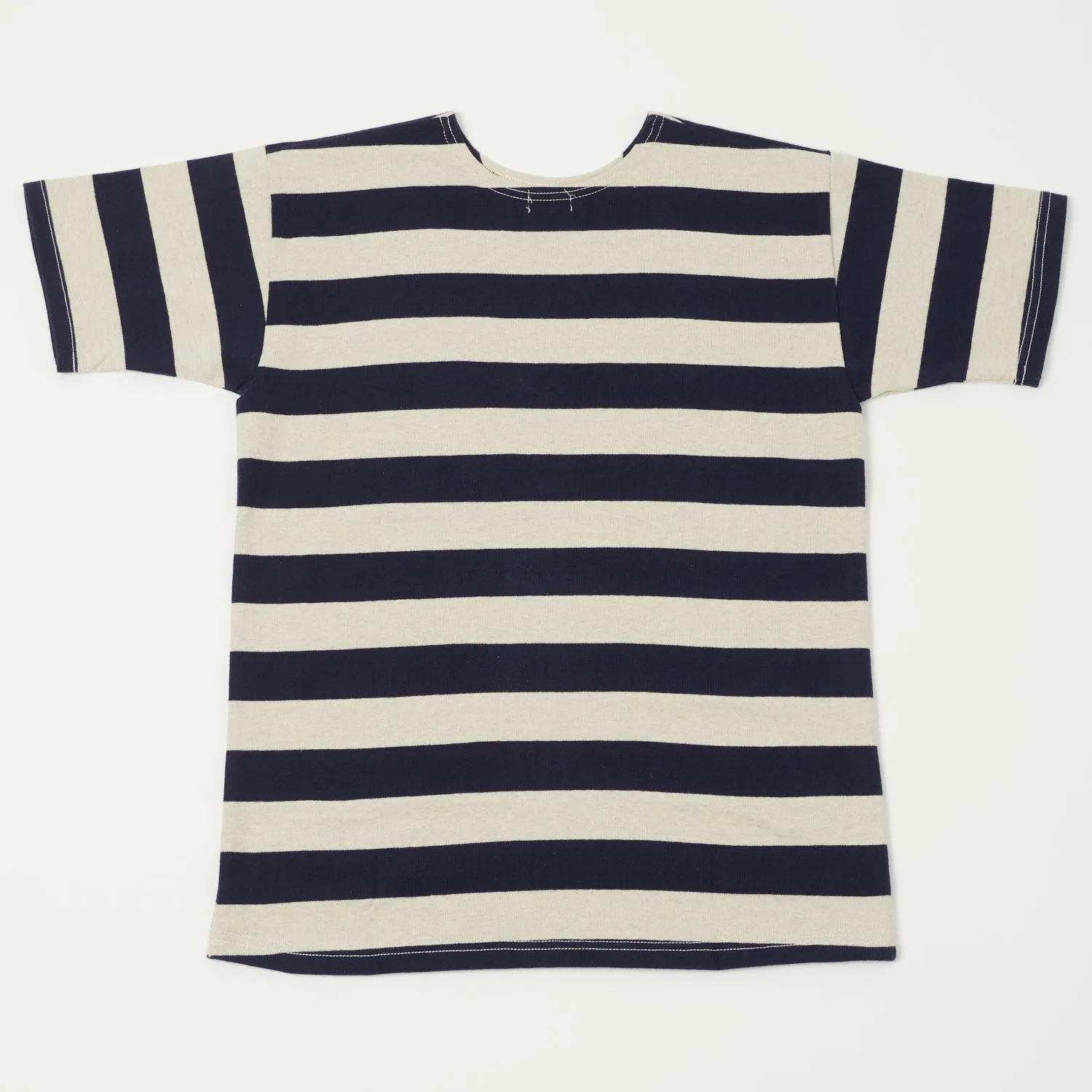 Warehouse & Co 4050 Duck Digger Border Stripe T-Shirt - Navy/Oatmeal sold by Son of a Stag product image thumbnail 3