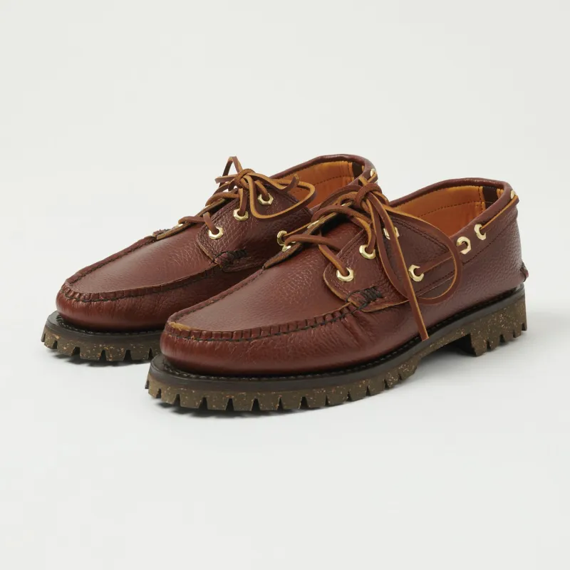 Yuketen Hex Eye w/ Lug Sole Boat Shoe - Grizzly Brown sold by Son of a Stag