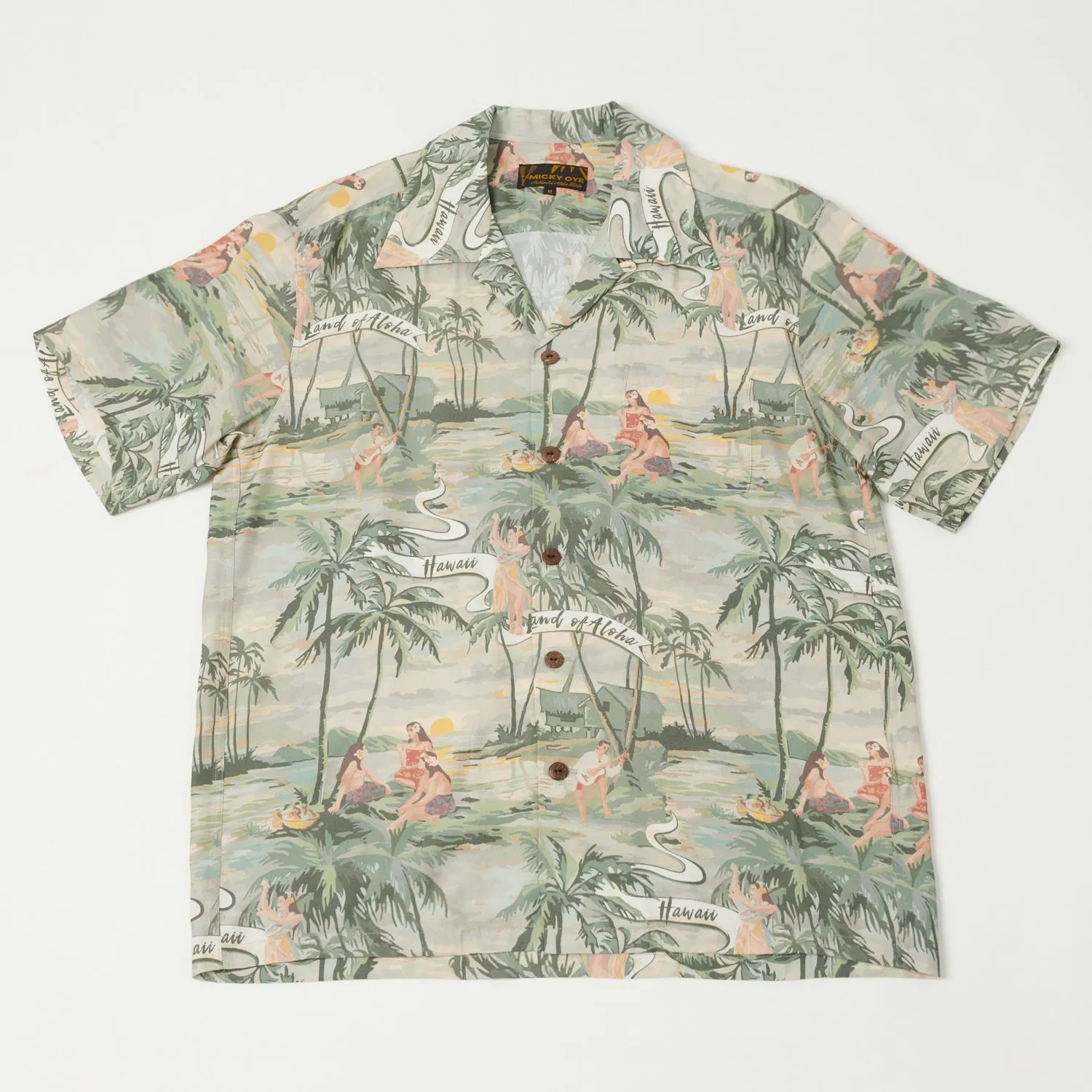 Micky Oye 'Land of Aloha' Aloha Shirt - Shadow sold by Son of a Stag