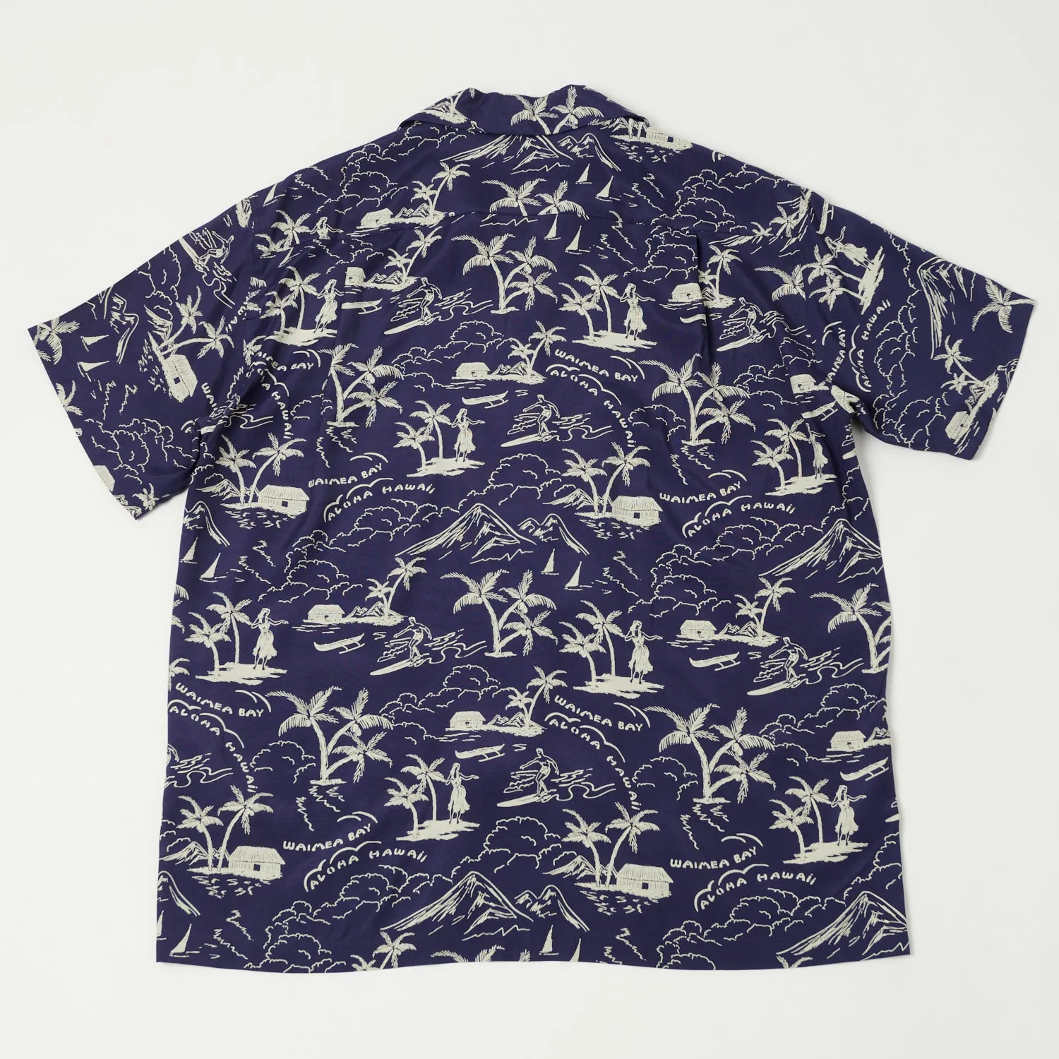 Micky Oye 'Waimea Bay' Aloha Shirt - Blue sold by Son of a Stag product image thumbnail 4