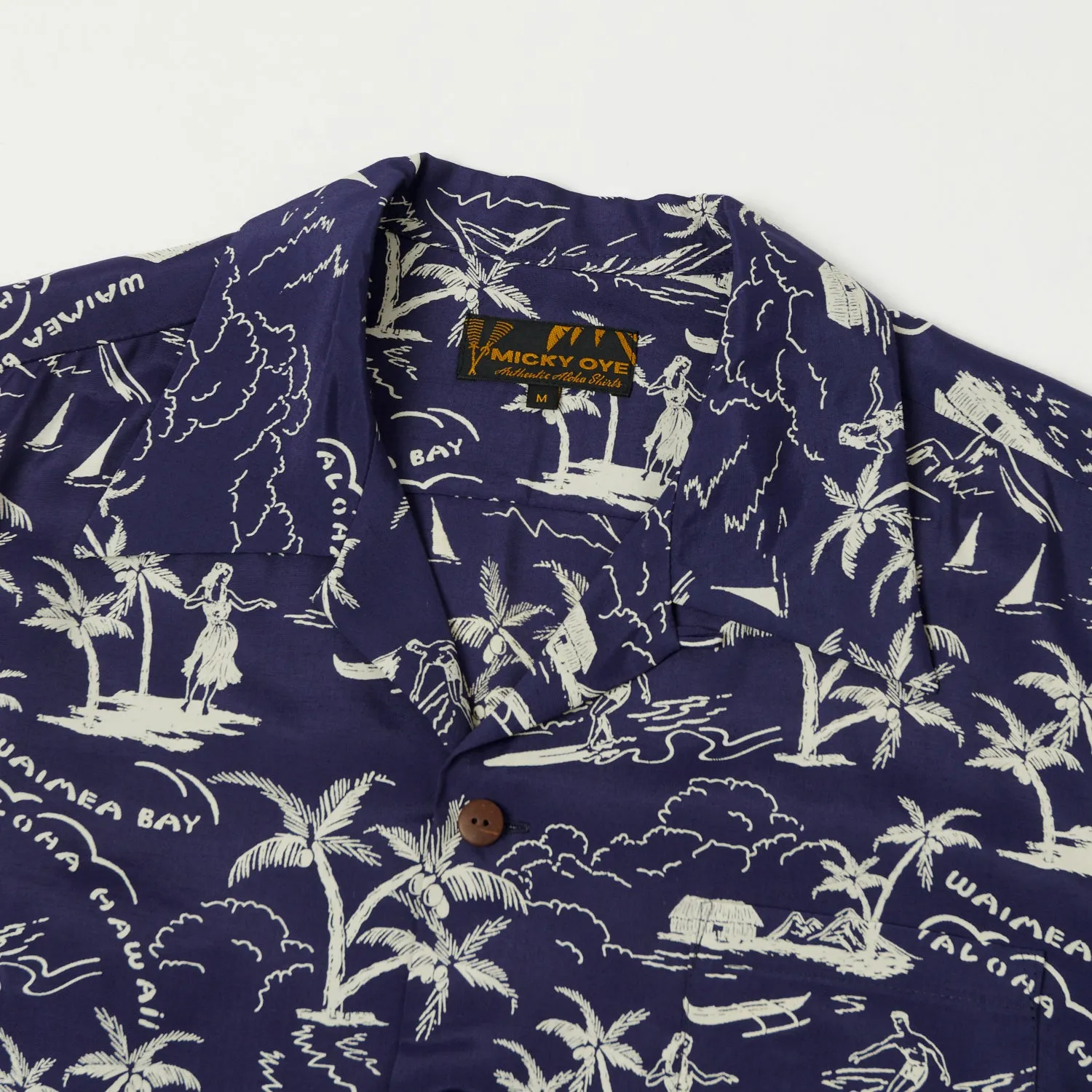 Micky Oye 'Waimea Bay' Aloha Shirt - Blue sold by Son of a Stag product image thumbnail 2