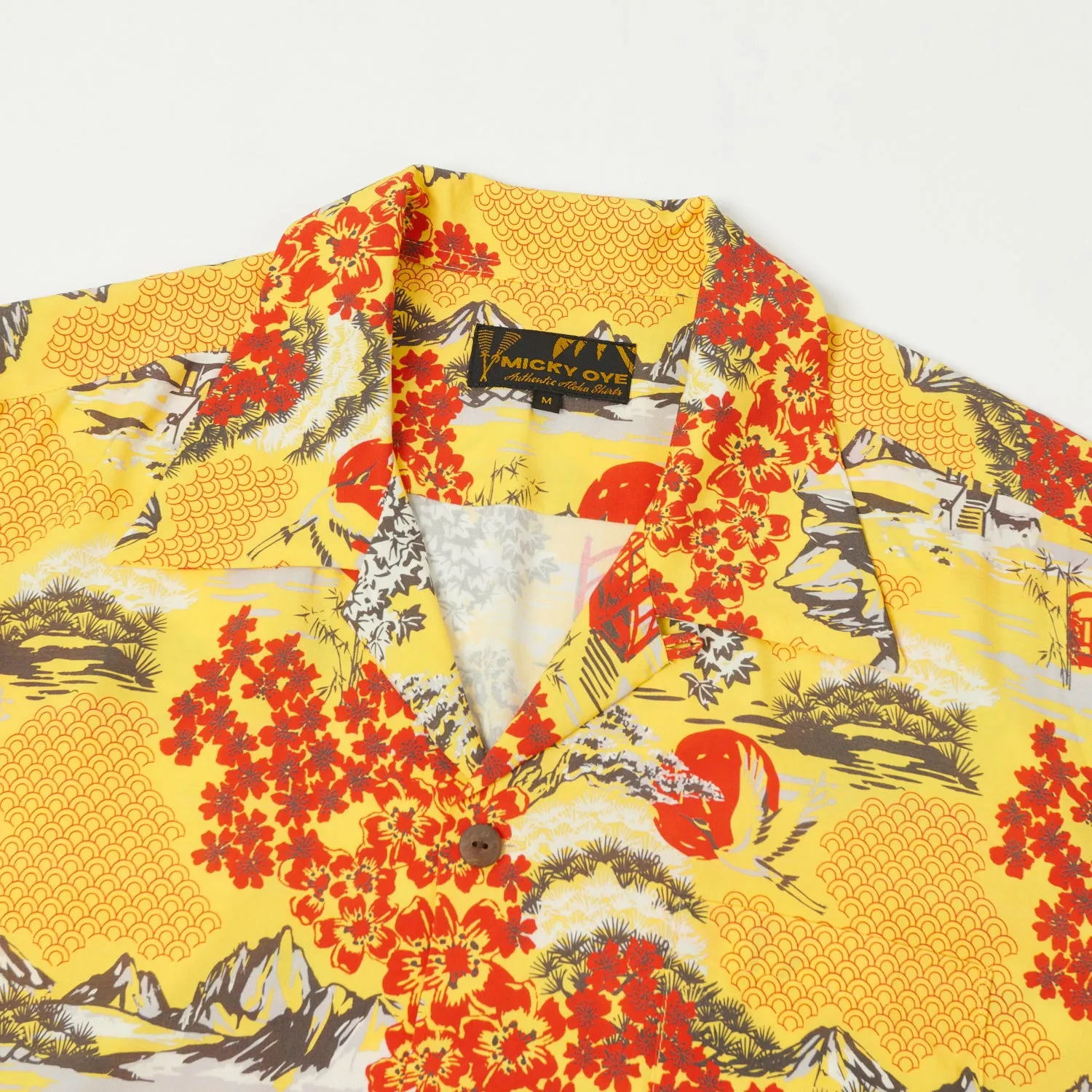 Micky Oye 'The Land of the Fujiyama' Aloha Shirt - Yellow sold by Son of a Stag product image thumbnail 2