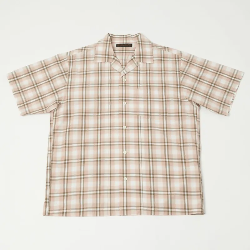 Full Count 4075 Broad Check Open Collar Shirt - Pink sold by Son of a Stag