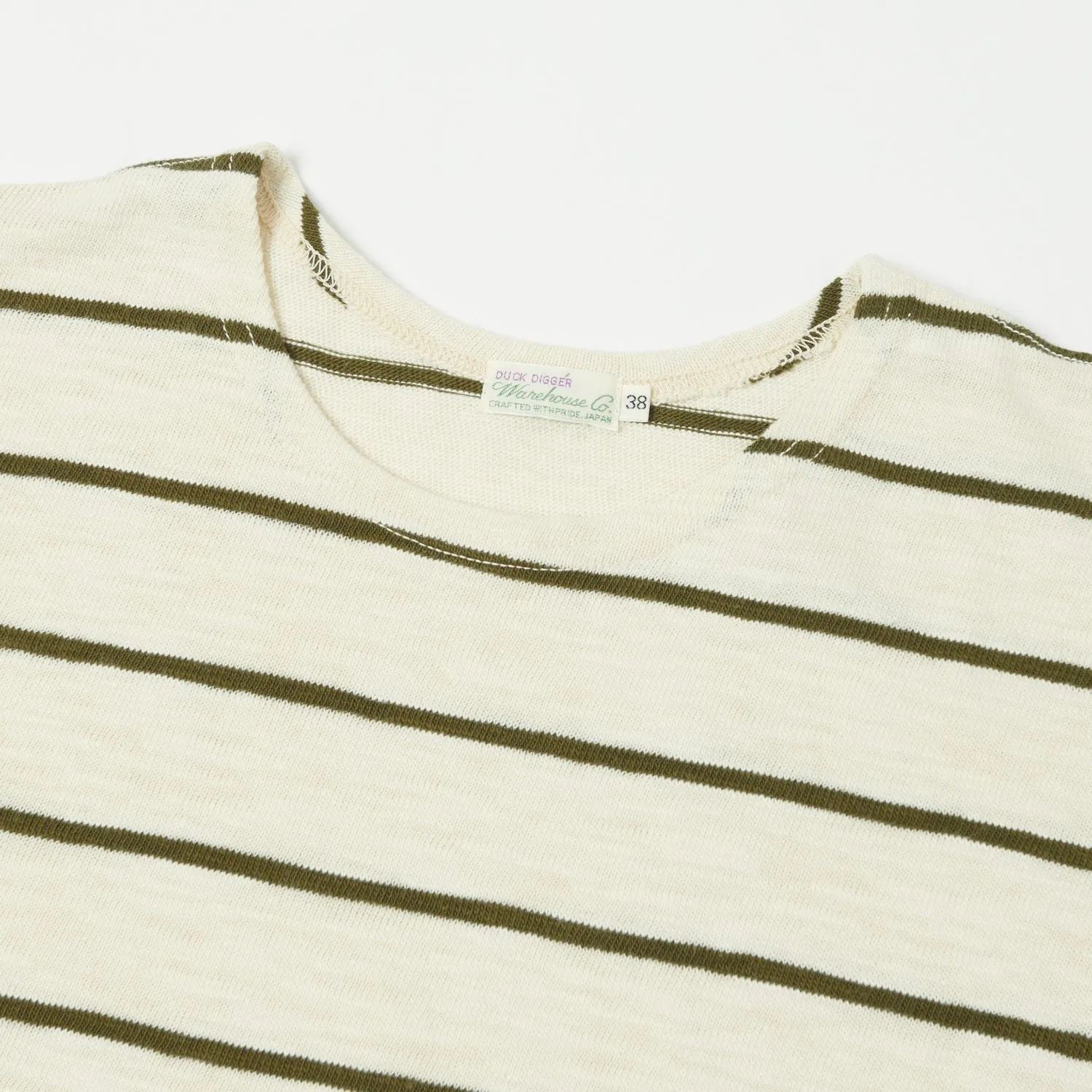 Warehouse & Co 4087 Duck Digger Stripe T-Shirt - Off White/Green sold by Son of a Stag product image thumbnail 2