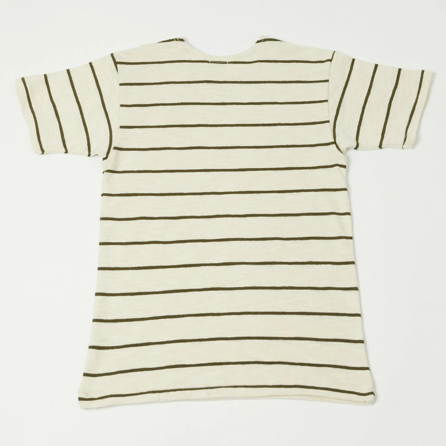 Warehouse & Co 4087 Duck Digger Stripe T-Shirt - Off White/Green sold by Son of a Stag product image thumbnail 3