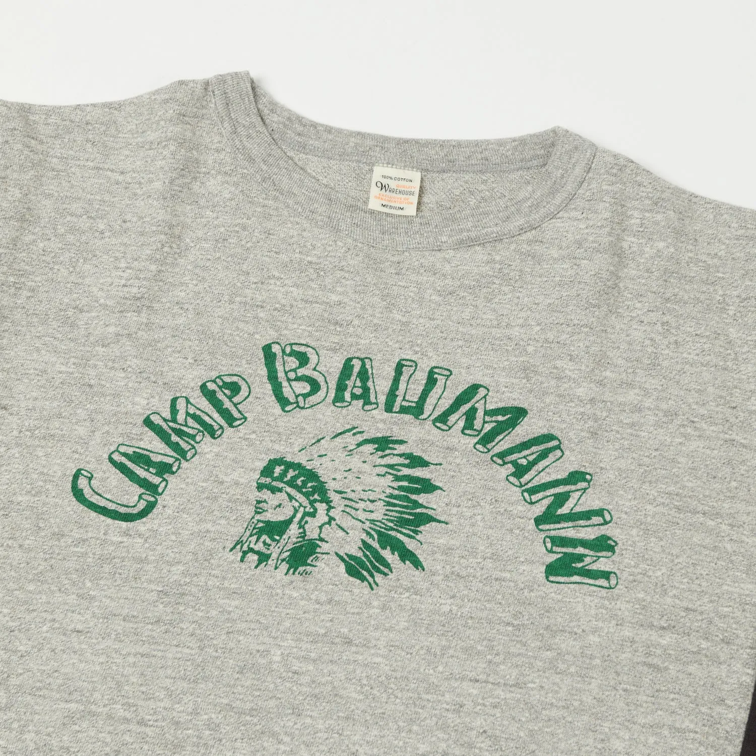 Warehouse & Co 4800 'Camp Baumann' Baseball T-Shirt - Heather Grey/Sumikuro sold by Son of a Stag product image thumbnail 2