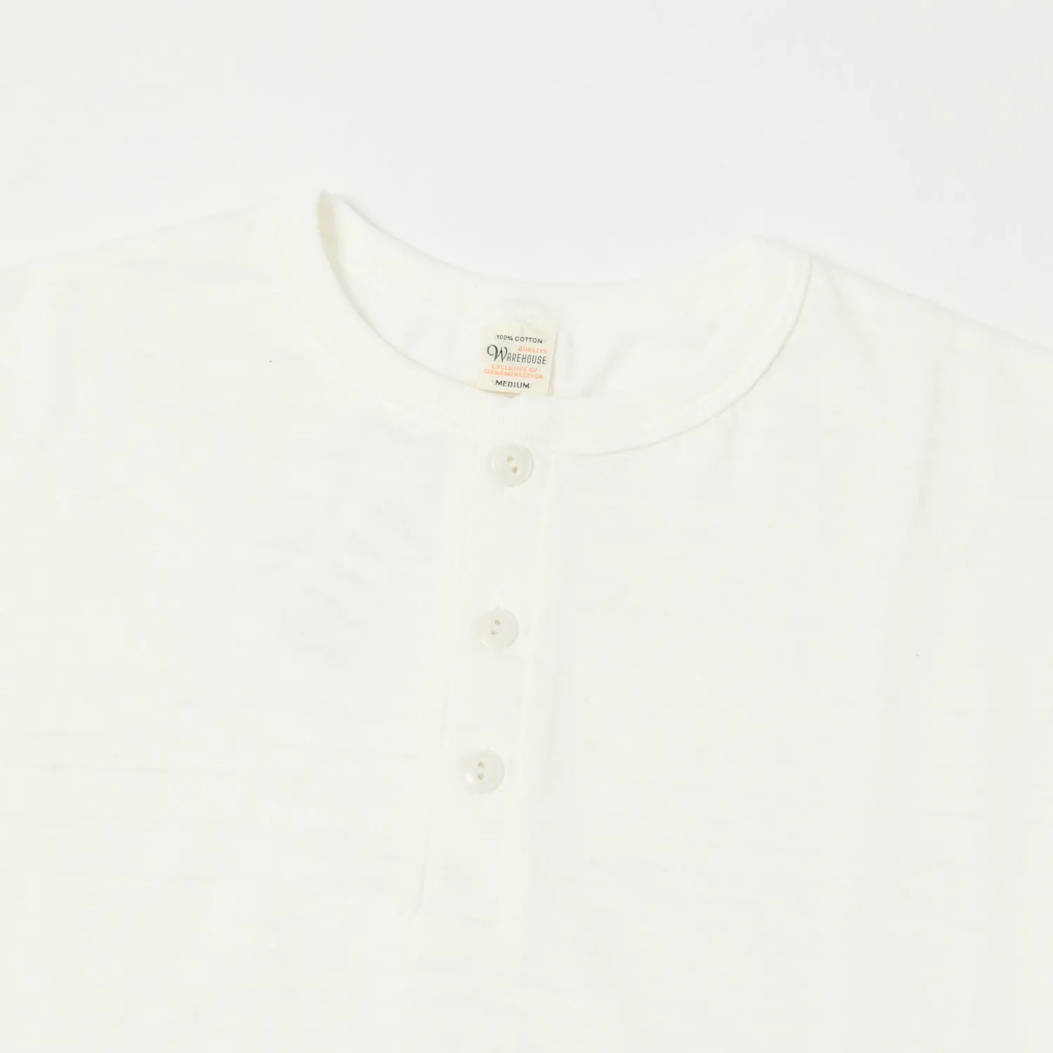 Warehouse & Co 5907 Long Sleeve Henley - Off White sold by Son of a Stag product image thumbnail 2