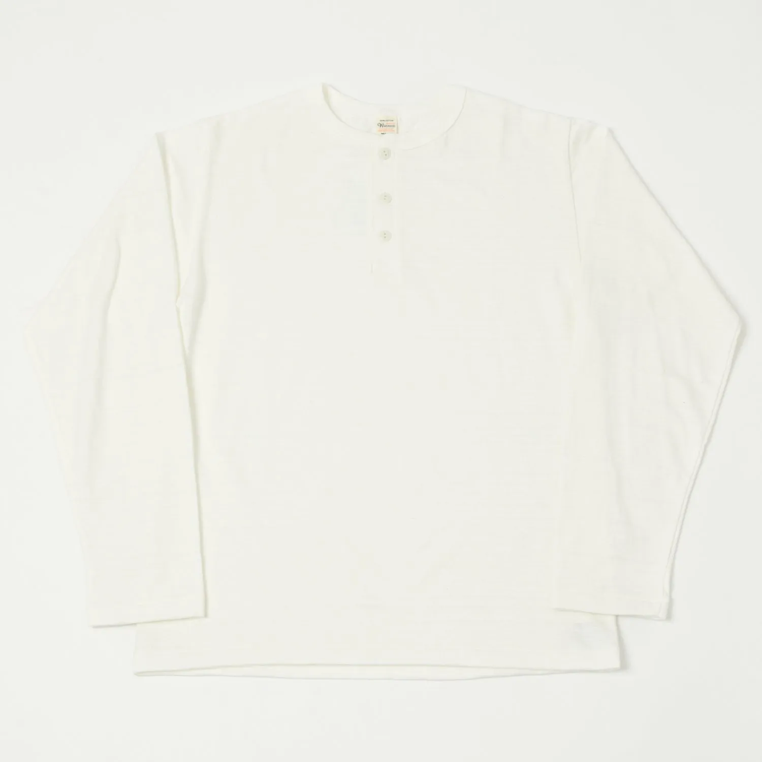 Warehouse & Co 5907 Long Sleeve Henley - Off White sold by Son of a Stag
