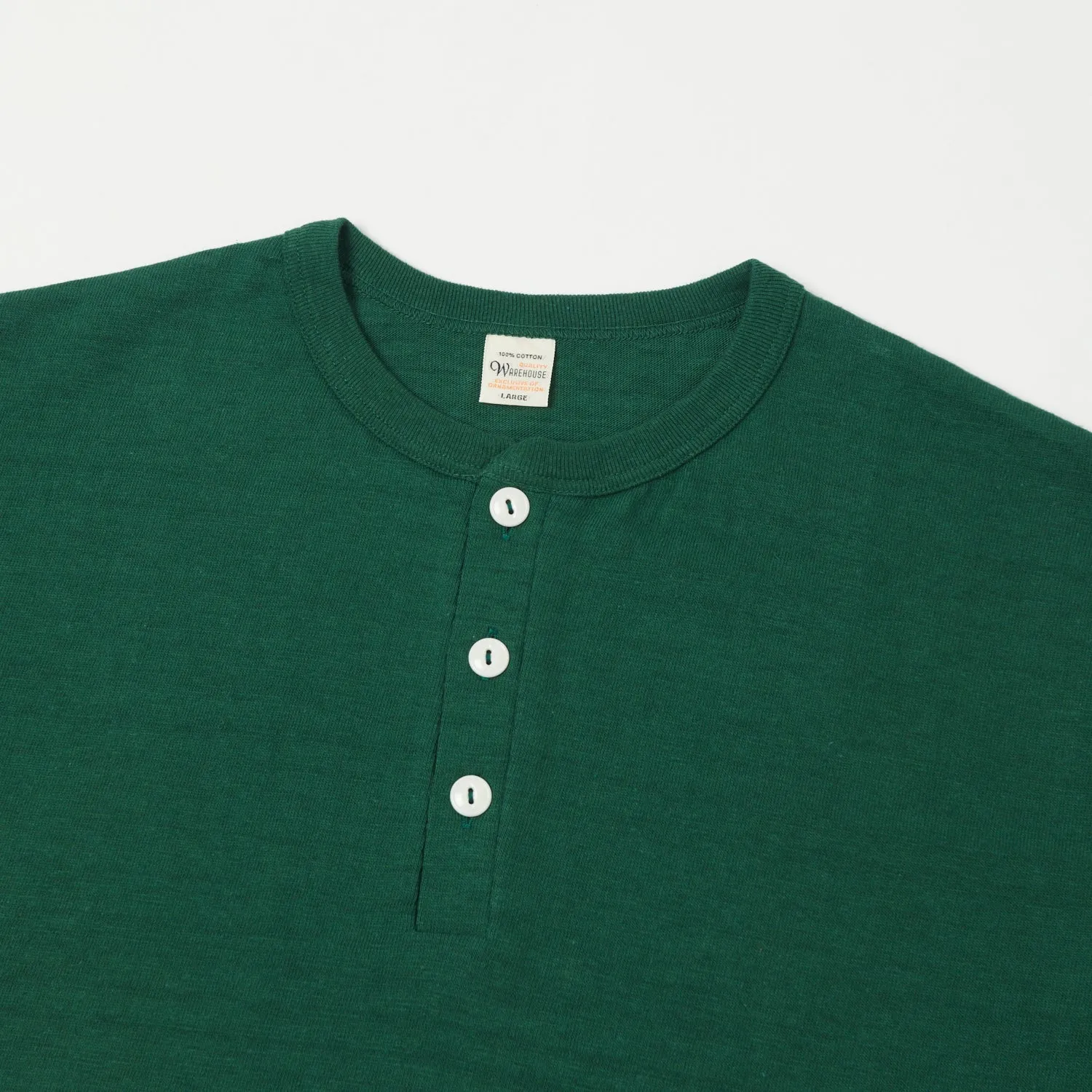 Warehouse & Co 4601 Henley T-Shirt - Dark Green sold by Son of a Stag product image thumbnail 2