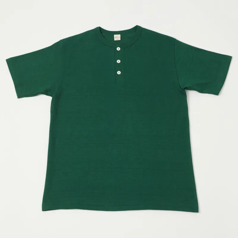 Warehouse & Co 4601 Henley T-Shirt - Dark Green sold by Son of a Stag