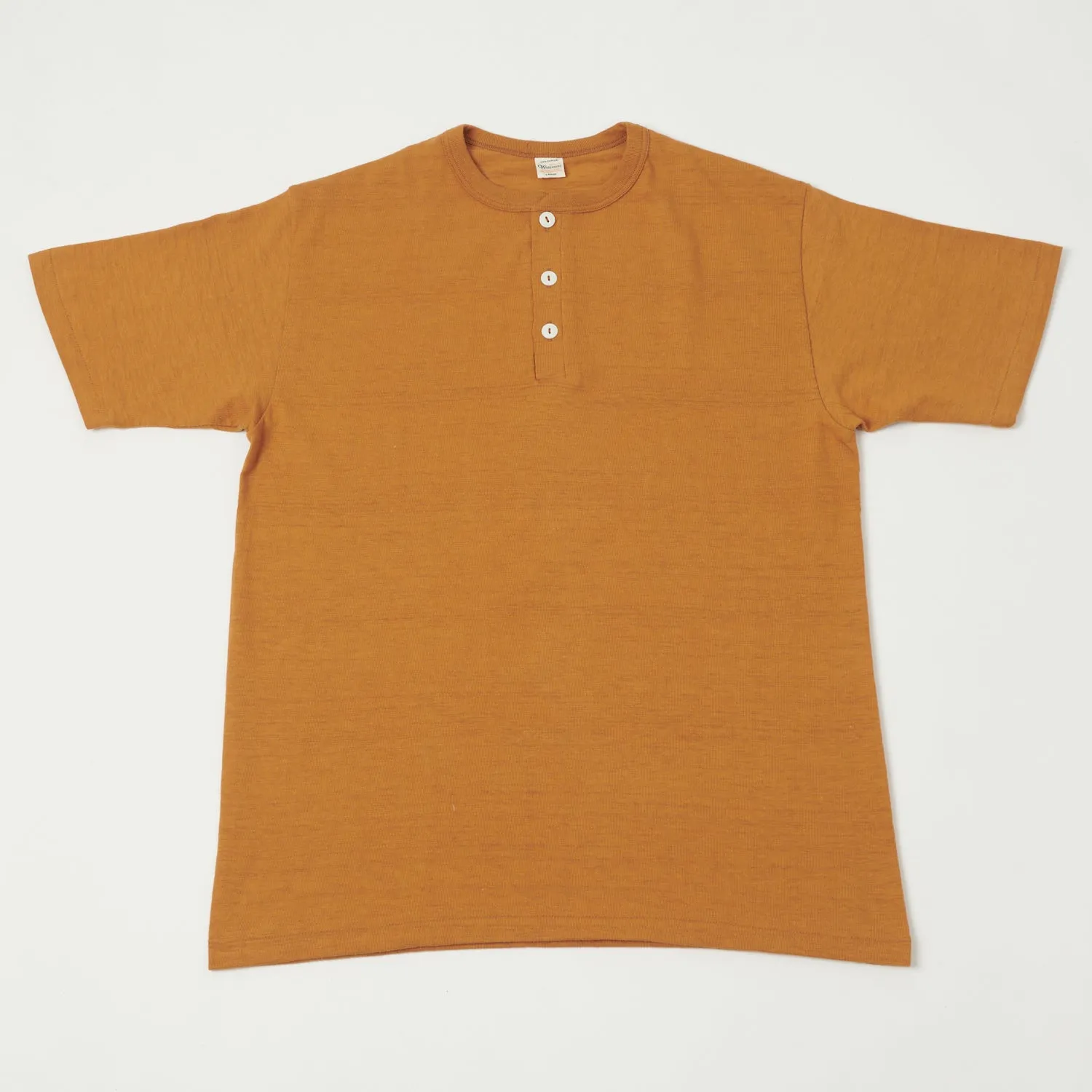 Warehouse & Co 4601 Henley T-Shirt - Dark Orange sold by Son of a Stag